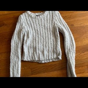 F21 white fluffy body con shirt